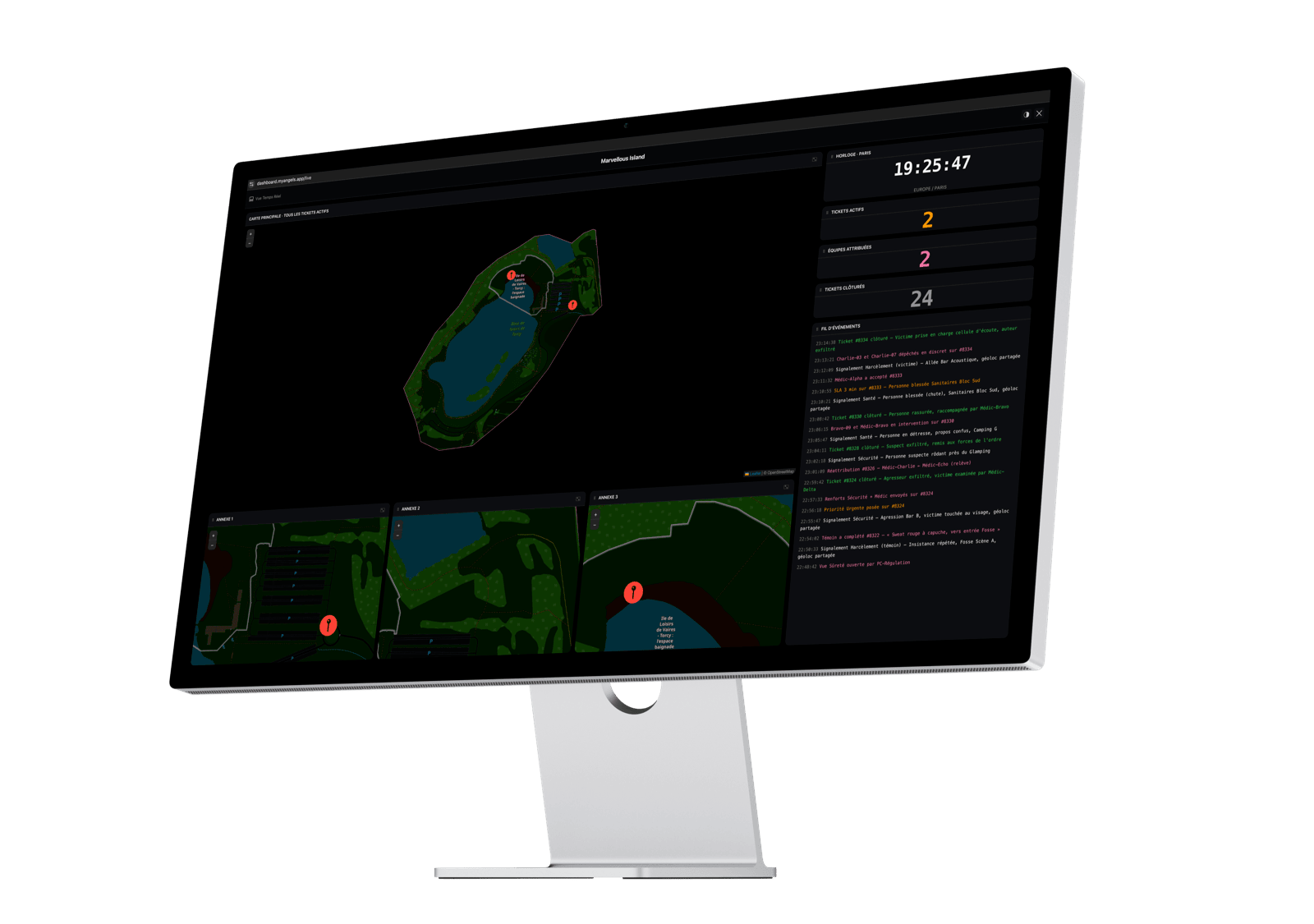 Live View of the dashboard, real-time map